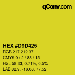 Color code: HEX #D9D425 | qconv.com