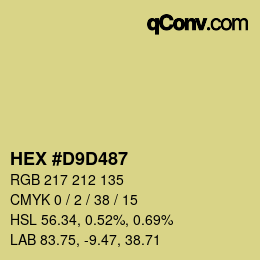 カラーコード: HEX #D9D487 | qconv.com