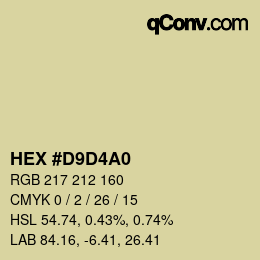 Color code: HEX #D9D4A0 | qconv.com