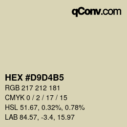 Color code: HEX #D9D4B5 | qconv.com