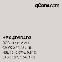 Color code: HEX #D9D4D3 | qconv.com