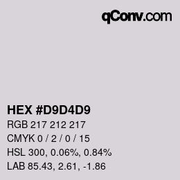 Color code: HEX #D9D4D9 | qconv.com