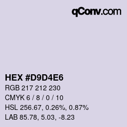 カラーコード: HEX #D9D4E6 | qconv.com