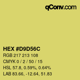 Color code: HEX #D9D56C | qconv.com