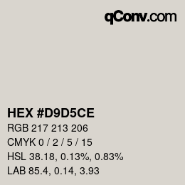 Color code: HEX #D9D5CE | qconv.com