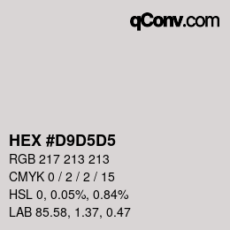 Color code: HEX #D9D5D5 | qconv.com