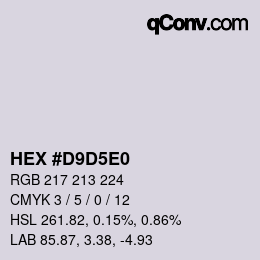 カラーコード: HEX #D9D5E0 | qconv.com
