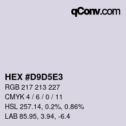 カラーコード: HEX #D9D5E3 | qconv.com