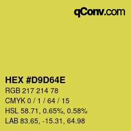 Color code: HEX #D9D64E | qconv.com