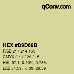 Color code: HEX #D9D69B | qconv.com