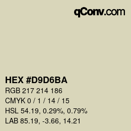 颜色代码: HEX #D9D6BA | qconv.com