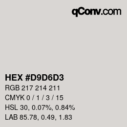 Color code: HEX #D9D6D3 | qconv.com