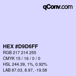 Color code: HEX #D9D6FF | qconv.com