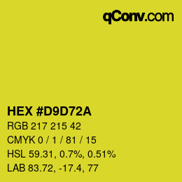 Color code: HEX #D9D72A | qconv.com