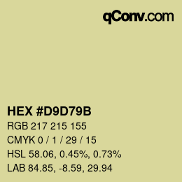 Color code: HEX #D9D79B | qconv.com