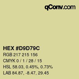Color code: HEX #D9D79C | qconv.com
