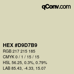 カラーコード: HEX #D9D7B9 | qconv.com