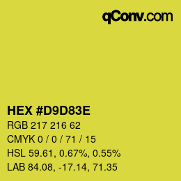 Color code: HEX #D9D83E | qconv.com