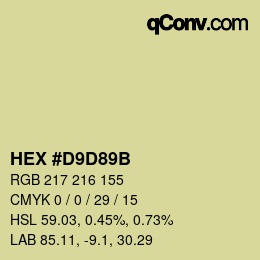 Color code: HEX #D9D89B | qconv.com