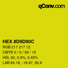 Color code: HEX #D9D90C | qconv.com