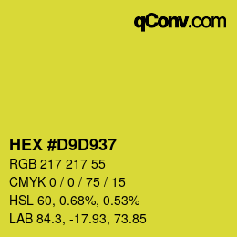Color code: HEX #D9D937 | qconv.com