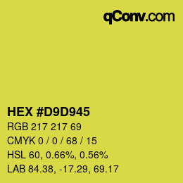 Color code: HEX #D9D945 | qconv.com