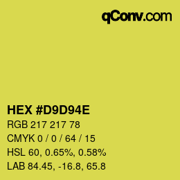 Color code: HEX #D9D94E | qconv.com