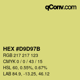 Farbcode: HEX #D9D97B | qconv.com