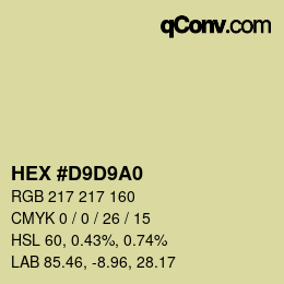 Color code: HEX #D9D9A0 | qconv.com