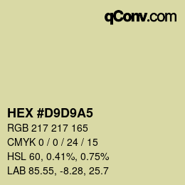 Color code: HEX #D9D9A5 | qconv.com