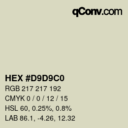 カラーコード: HEX #D9D9C0 | qconv.com