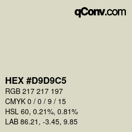 Color code: HEX #D9D9C5 | qconv.com