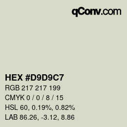 カラーコード: HEX #D9D9C7 | qconv.com