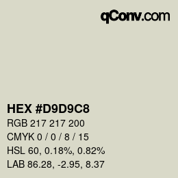 Color code: HEX #D9D9C8 | qconv.com