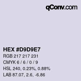 カラーコード: HEX #D9D9E7 | qconv.com