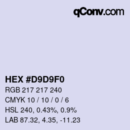 カラーコード: HEX #D9D9F0 | qconv.com