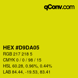 Color code: HEX #D9DA05 | qconv.com