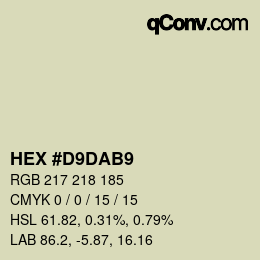 颜色代码: HEX #D9DAB9 | qconv.com