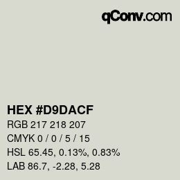Código de color: HEX #D9DACF | qconv.com