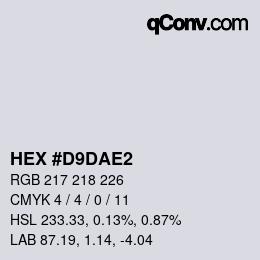 カラーコード: HEX #D9DAE2 | qconv.com