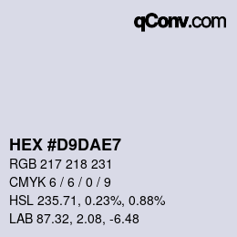 Color code: HEX #D9DAE7 | qconv.com