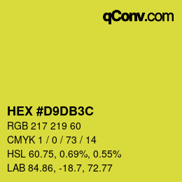 Color code: HEX #D9DB3C | qconv.com