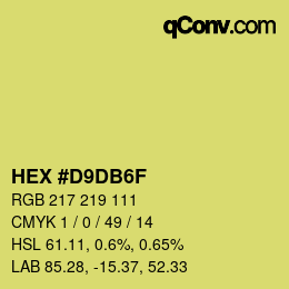Color code: HEX #D9DB6F | qconv.com
