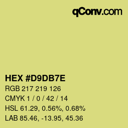 カラーコード: HEX #D9DB7E | qconv.com
