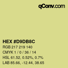 Color code: HEX #D9DB8C | qconv.com