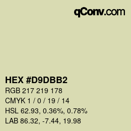 Color code: HEX #D9DBB2 | qconv.com