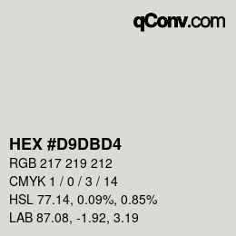 カラーコード: HEX #D9DBD4 | qconv.com