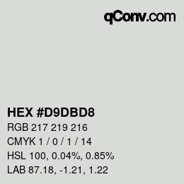 カラーコード: HEX #D9DBD8 | qconv.com