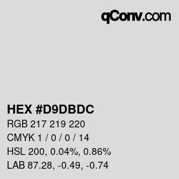 カラーコード: HEX #D9DBDC | qconv.com