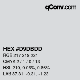 カラーコード: HEX #D9DBDD | qconv.com